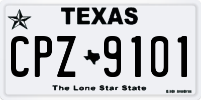 TX license plate CPZ9101
