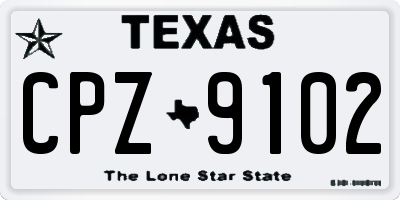 TX license plate CPZ9102