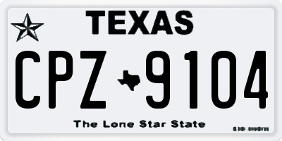 TX license plate CPZ9104