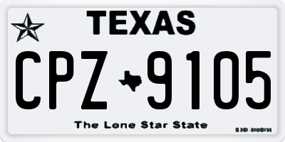 TX license plate CPZ9105