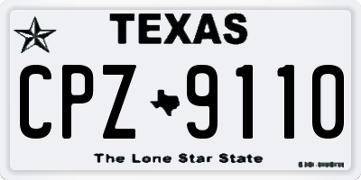 TX license plate CPZ9110