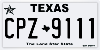 TX license plate CPZ9111