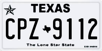 TX license plate CPZ9112