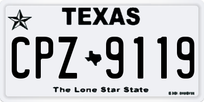 TX license plate CPZ9119