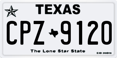 TX license plate CPZ9120