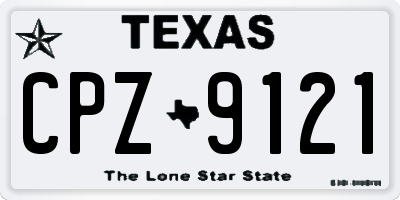 TX license plate CPZ9121