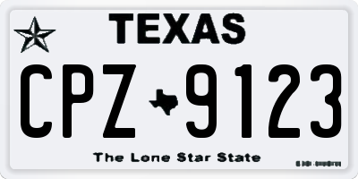 TX license plate CPZ9123
