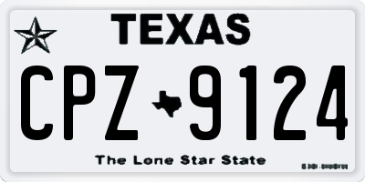 TX license plate CPZ9124
