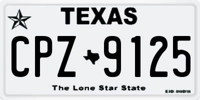 TX license plate CPZ9125