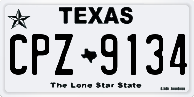 TX license plate CPZ9134