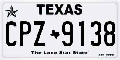 TX license plate CPZ9138