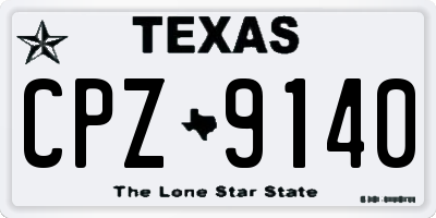 TX license plate CPZ9140