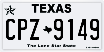 TX license plate CPZ9149