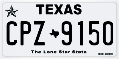TX license plate CPZ9150