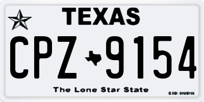 TX license plate CPZ9154