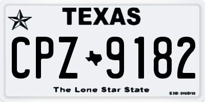 TX license plate CPZ9182