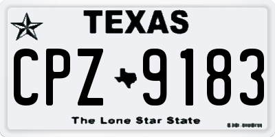 TX license plate CPZ9183
