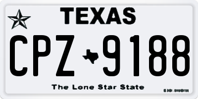 TX license plate CPZ9188