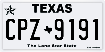 TX license plate CPZ9191