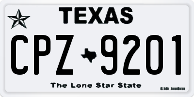 TX license plate CPZ9201