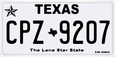 TX license plate CPZ9207