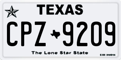TX license plate CPZ9209