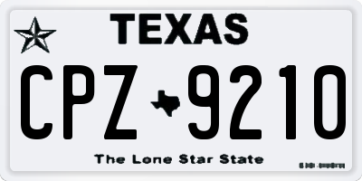 TX license plate CPZ9210