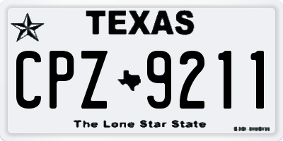 TX license plate CPZ9211