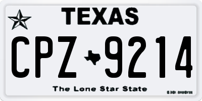 TX license plate CPZ9214