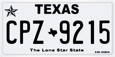 TX license plate CPZ9215