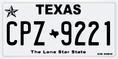 TX license plate CPZ9221
