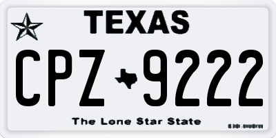 TX license plate CPZ9222
