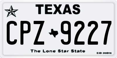TX license plate CPZ9227