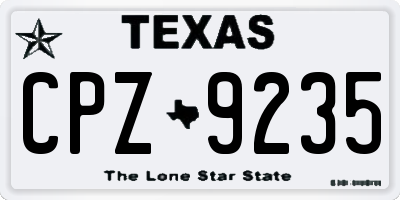 TX license plate CPZ9235