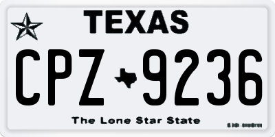 TX license plate CPZ9236