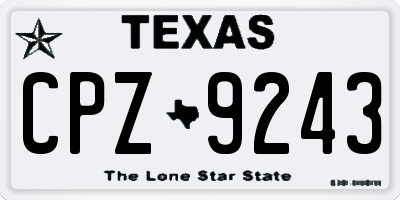 TX license plate CPZ9243