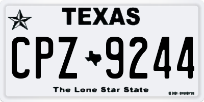 TX license plate CPZ9244