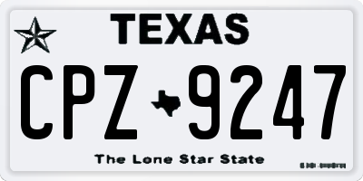 TX license plate CPZ9247