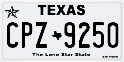 TX license plate CPZ9250