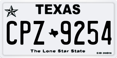 TX license plate CPZ9254