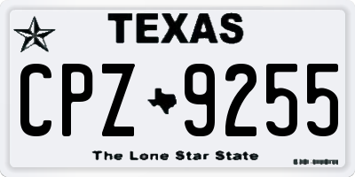 TX license plate CPZ9255
