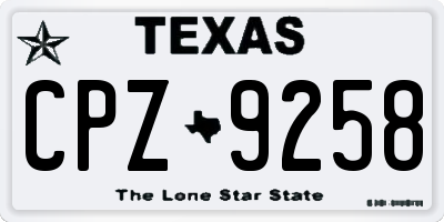 TX license plate CPZ9258