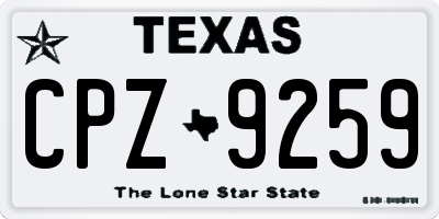 TX license plate CPZ9259
