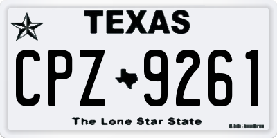 TX license plate CPZ9261