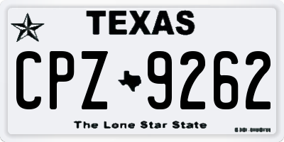 TX license plate CPZ9262