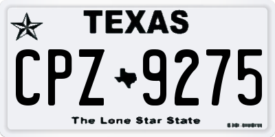 TX license plate CPZ9275