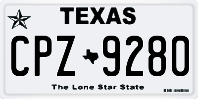 TX license plate CPZ9280