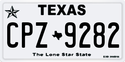 TX license plate CPZ9282