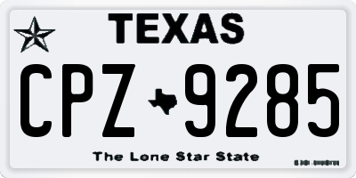 TX license plate CPZ9285
