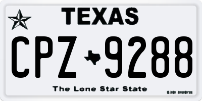TX license plate CPZ9288